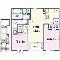 グローブ　Ａ 203 ｜ 福岡県久留米市城島町楢津1396-1（賃貸アパート2LDK・2階・59.16㎡） その2