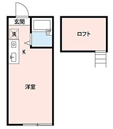 リバーハイツ ワンルームの間取図画像
