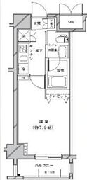 ライジングプレイス浅草参番館 1Kの間取図画像