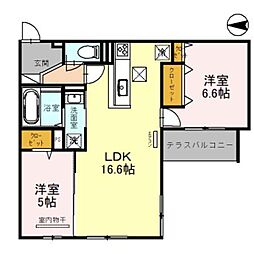 Cliviadeux 2LDKの間取図画像