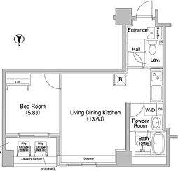 コンフォリア銀座EAST 1LDKの間取図画像