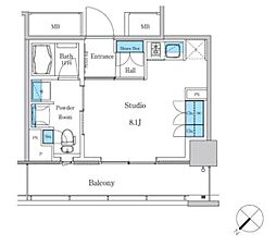 パークアクシス滝野川ラブリーズ ワンルームの間取図画像