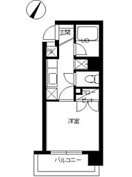 スカイコート日本橋浜町公園 1Kの間取図画像