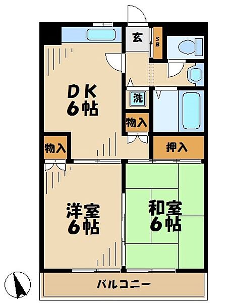 東京都多摩市鶴牧２丁目(賃貸マンション2DK・3階・45.40㎡)の写真 その2