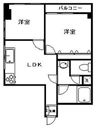 第3ダイヤモンドビル 2LDKの間取図画像