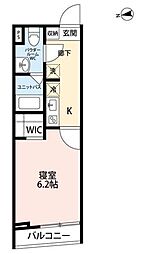 カルム西船橋 1Kの間取図画像