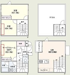 コンフォート鐘ヶ淵 2SLDKの間取図画像