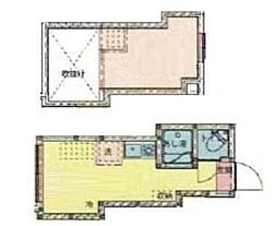 アーバンプレイス中野XIII 2階ワンルームの間取り