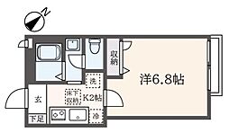 Lハイム弐番館 1Kの間取図画像