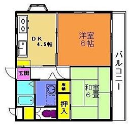 マルウハイツ 2DKの間取図画像