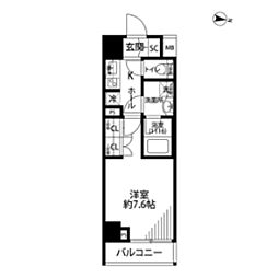 プレール・ドゥーク世田谷代田 1Kの間取図画像