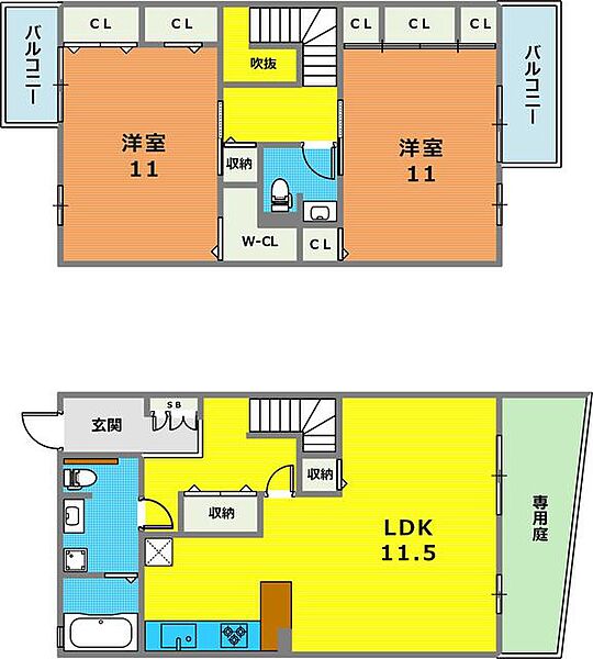 ＢＥＣ住吉山手レジデンス 5｜兵庫県神戸市東灘区住吉山手３丁目(賃貸アパート2LDK・1階・119.00㎡)の写真 その2