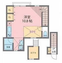 AliceberryII 2階ワンルームの間取り