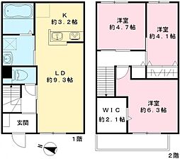 クロシェット 3LDKの間取図画像