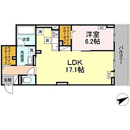 D-residence稲城 1LDKの間取図画像