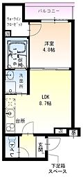 フジパレス高石3番館 1LDKの間取図画像