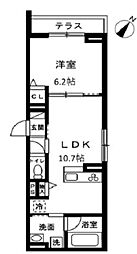 PREXION Bace 南棟 1LDKの間取図画像