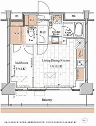 ブランシエスタ木場 1LDKの間取図画像
