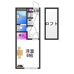 レオパレスタツミ2 1Kの間取図画像