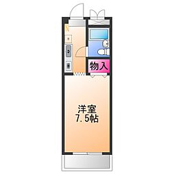 クレストコート 1Kの間取図画像
