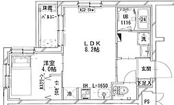 シャトーライフ相模原VI 1LDKの間取図画像
