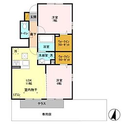 ベルメゾン八千代 2LDKの間取図画像