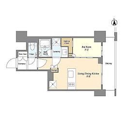 府中市宮西町1丁目マンション 1LDKの間取図画像
