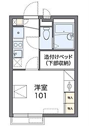 フェアリーテール1 1Kの間取図画像
