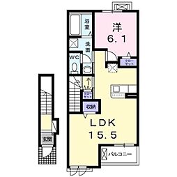 クレストール2 1LDKの間取図画像