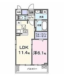 メゾン・ド・フロレゾン 1LDKの間取図画像