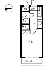 スカイコート草加 ワンルームの間取図画像