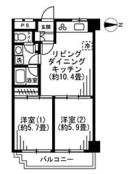 SOCIETYMORISHITA 2LDKの間取図画像