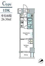 江東区深川2丁目マンション 1DKの間取図画像