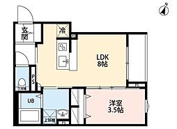 robot home 亥鼻II(ロボットホーム イノハナツー) 1LDKの間取図画像