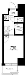 ルーブル西五反田 1Kの間取図画像