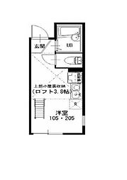 プライムテラス青葉台 ワンルームの間取図画像