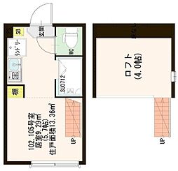 ハーモニーテラス白楽 ワンルームの間取図画像