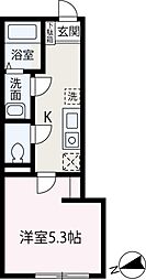 ＣＲＥＳＴ．ＳＯＬＡＮ 1階1Kの間取り