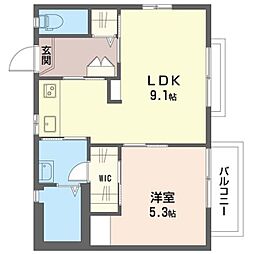 フォレストヒル 1LDKの間取図画像