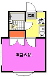 センチュリーハイツ2 1Kの間取図画像