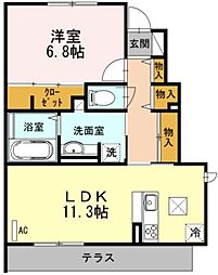 SHIKIEstate 1LDKの間取図画像