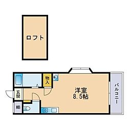 フォルム室見 ワンルームの間取図画像