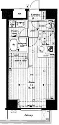 REONE上野入谷 1Kの間取図画像