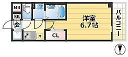 アドバンス神戸マーレ 1Kの間取図画像