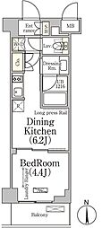 ベルファース大森山王 1DKの間取図画像