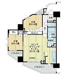 レーベン和光本町 2LDKの間取図画像
