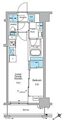 ルフォンリヴェント門前仲町 1LDKの間取図画像