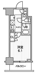 JMFレジデンス北品川 1Kの間取図画像