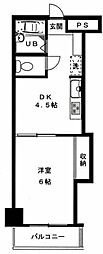 メルベイユ恵比寿 1DKの間取図画像