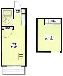ソレイユひばりヶ丘1 ワンルームの間取図画像